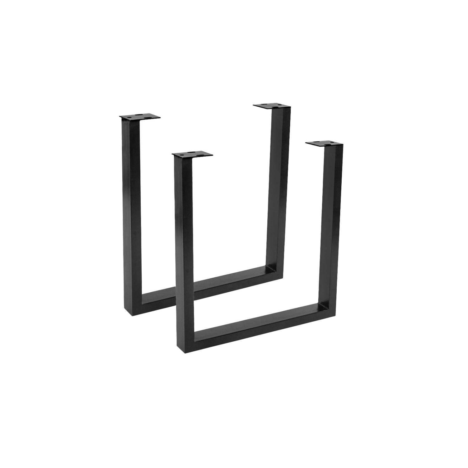 SAM Tischgestell 2er Set Roheisen Lackiert 70x10x74 cm Schwarz U-Gestell