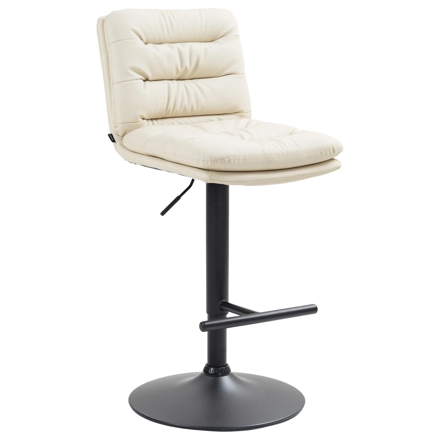 DELUKE Barhocker TURIN Creme Kunstleder Schwarz Barstuhl Mit Lehne Tresenhocker Tresenstuhl