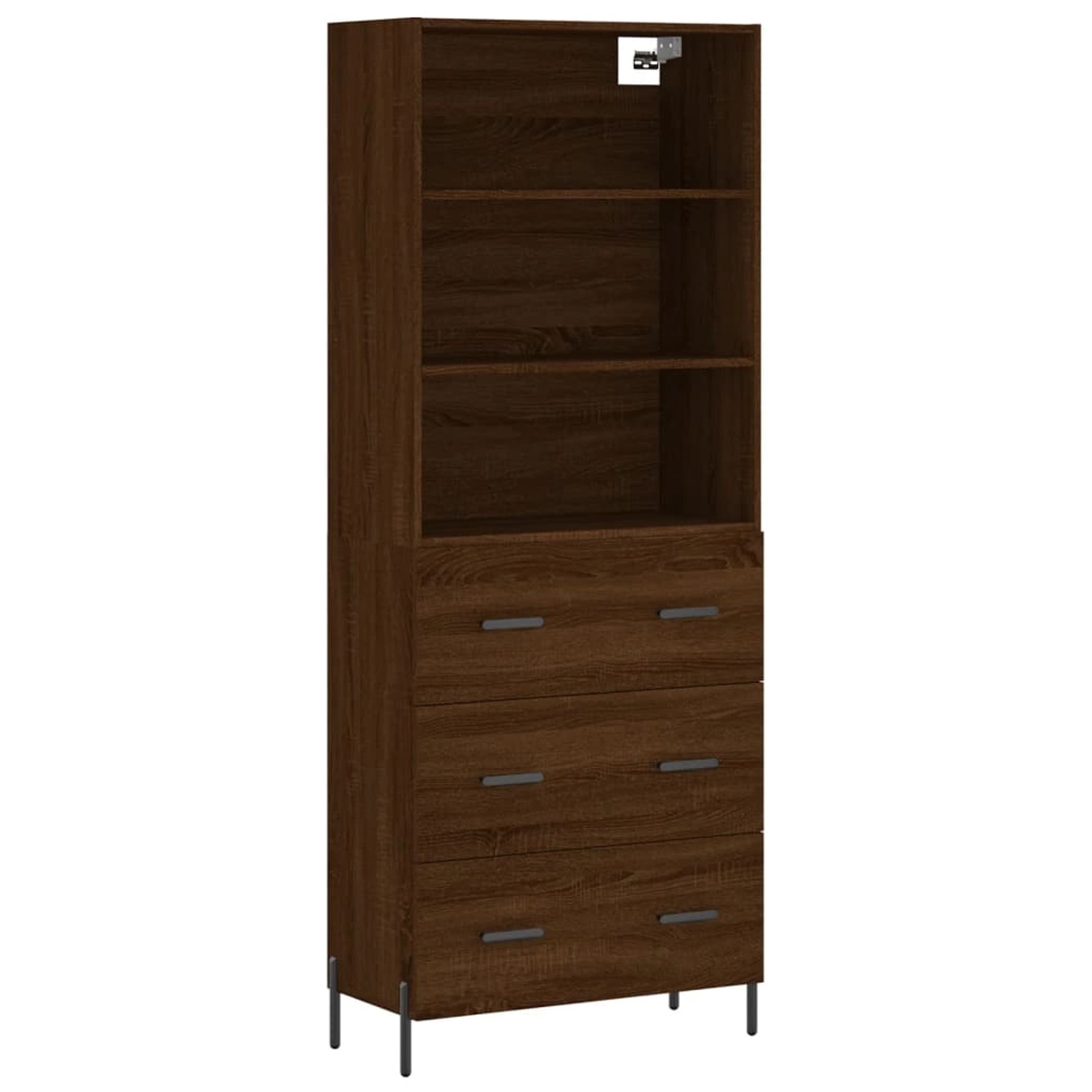 vidaXL Highboard Braun Eichen-Optik 69,5x34x180 cm Holzwerkstoff 3189396 günstig online kaufen