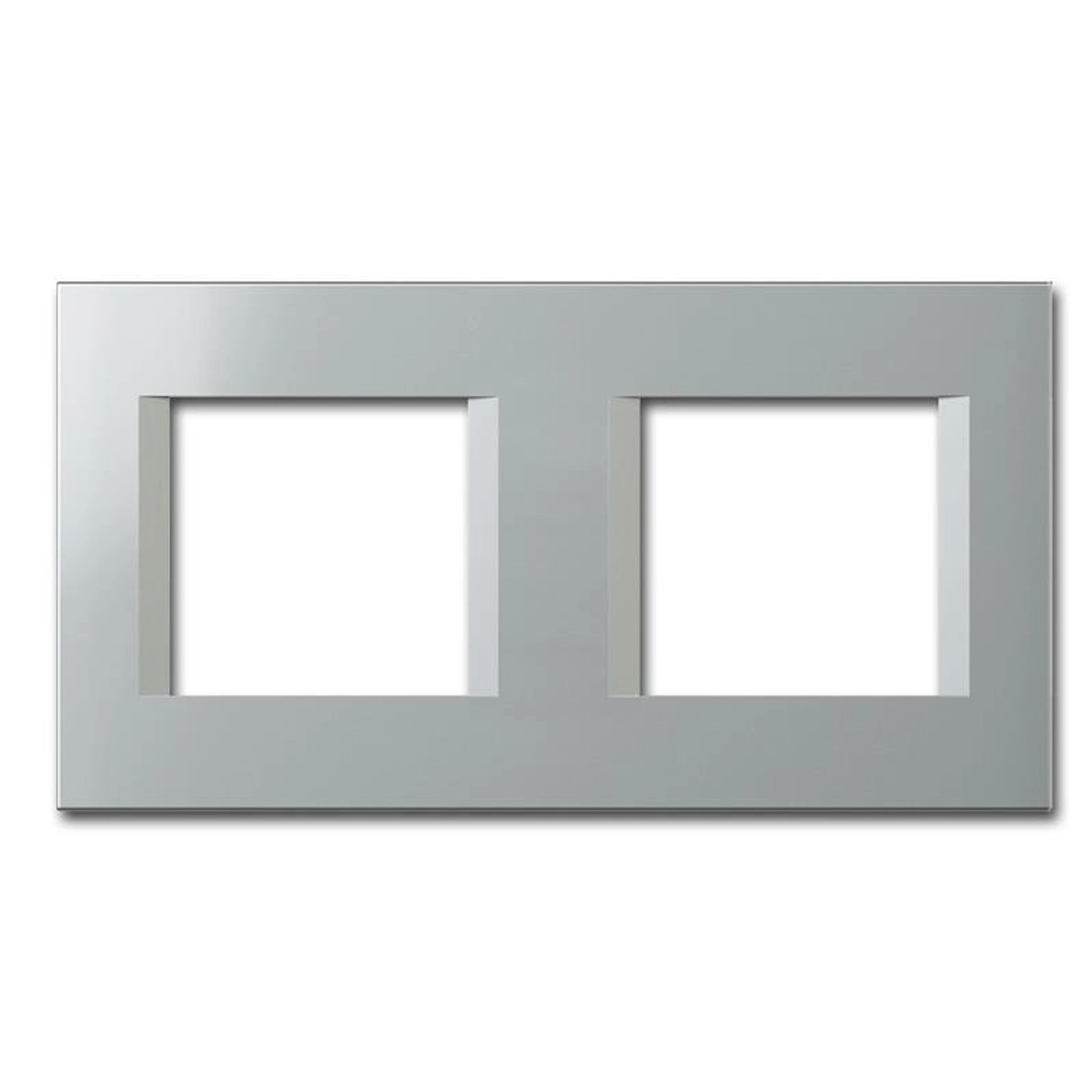 TEM MODUL PLUS 2-Fach UP Rahmen Silber Elox Line