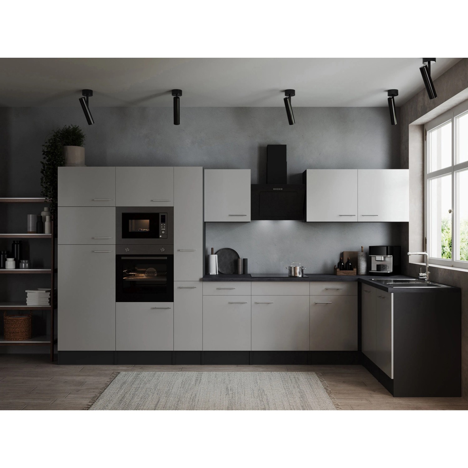 Respekta Winkelküche Oliver 370 cm Weiß