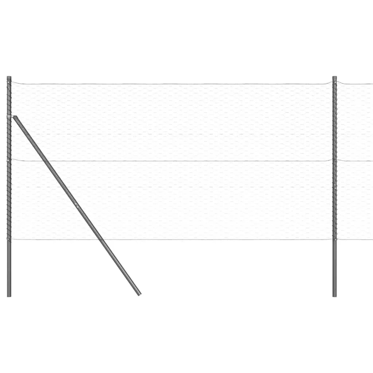 vidaXL Zaunpfosten Grau 25 x 1,4 m 36 mm Maschen Stahl und PVC 3352823 günstig online kaufen