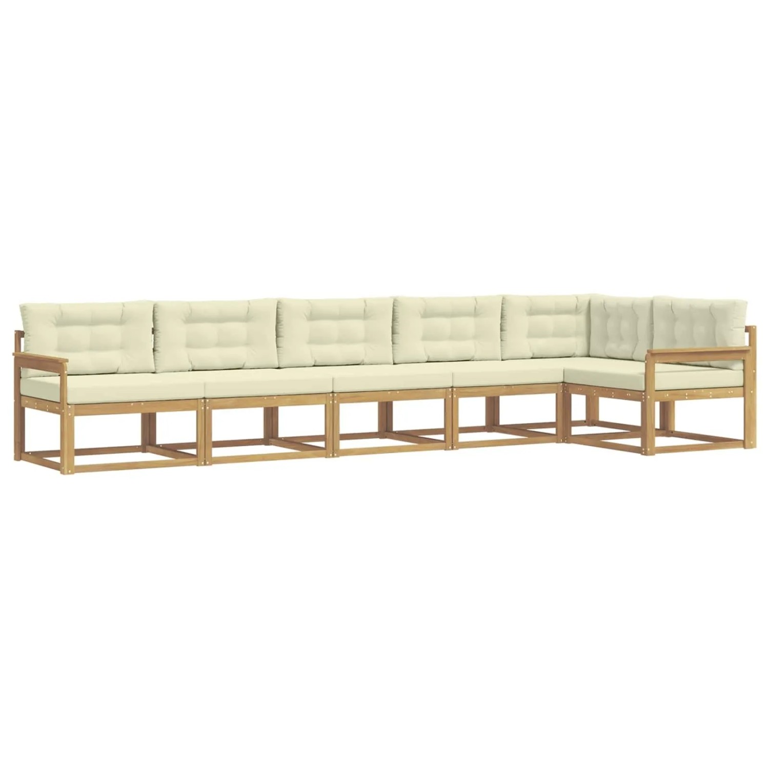 vidaXL Outdoor-Sofagarnitur mit Kissen 4-Tlg Weiß und Creme Polyester 3386504