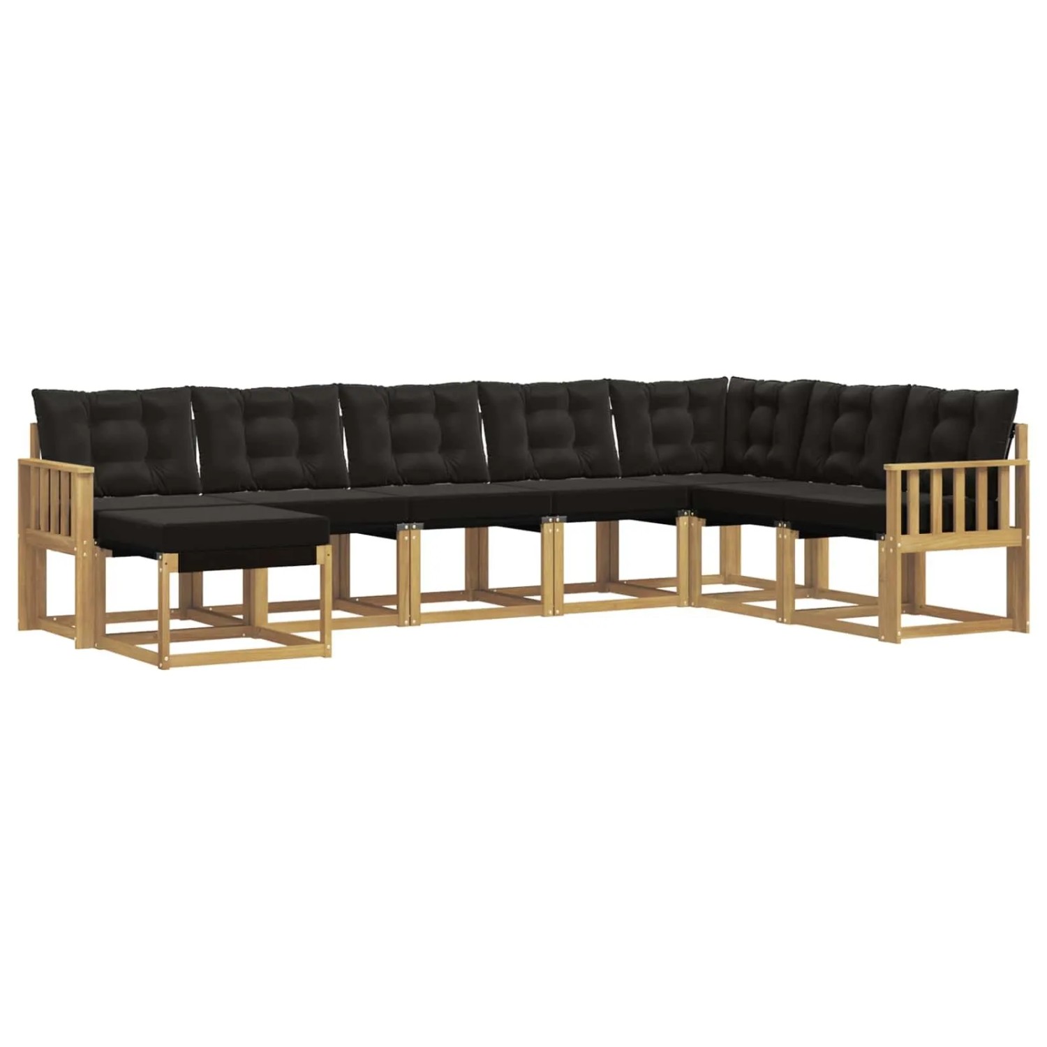 vidaXL Outdoor-Sofagarnitur mit Kissen 8-Tlg Weiß und Schwarz 3389762