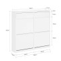 SoBuy Schuhschrank mit 4 Klappen Schuhkommode Schmal Schuhregal Weiß 98x95x19cm FSR169-W_4