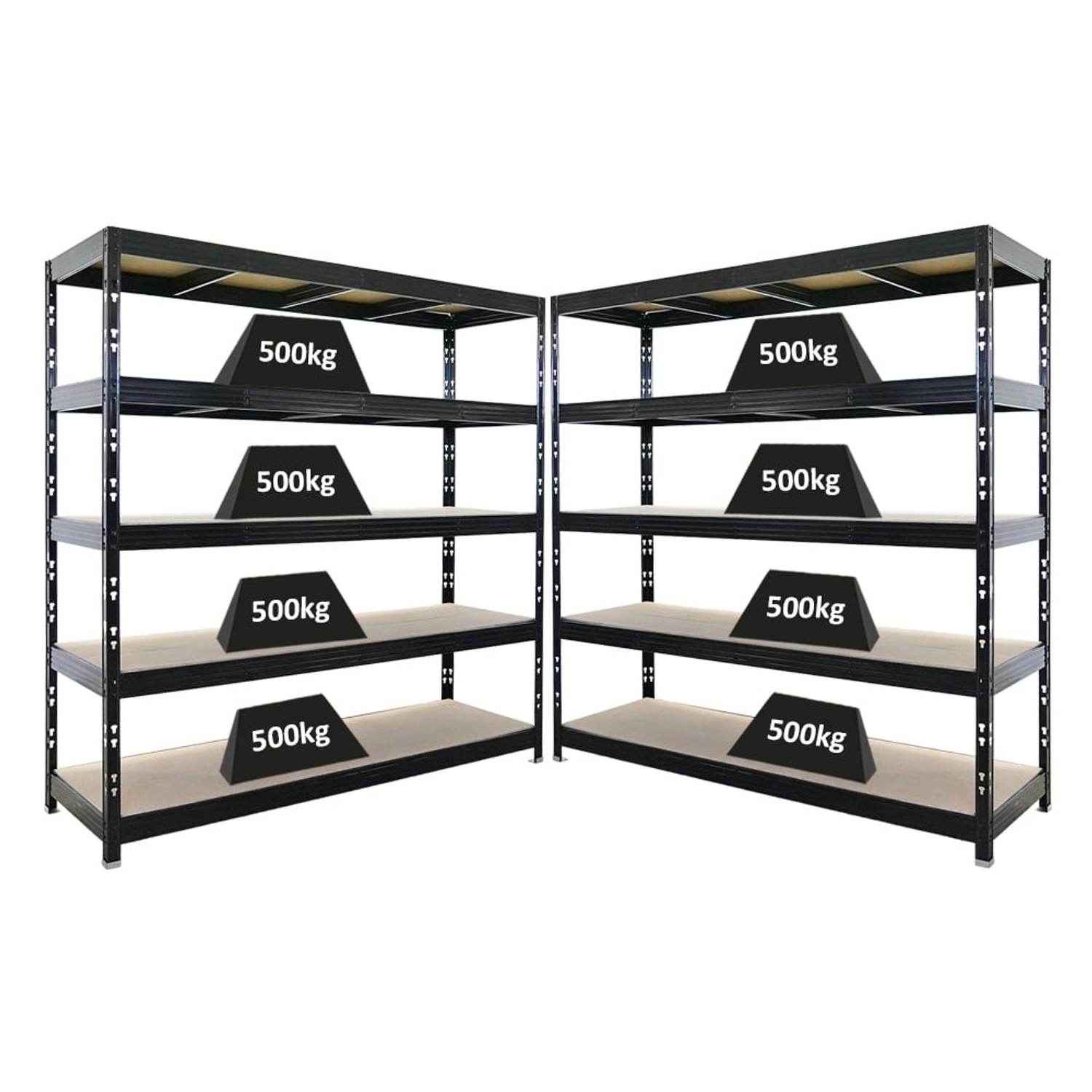 PROREGAL Mega Deal 2x Profi Schwerlastregal Rhino HxBxT 200x200x60cm 5 Span günstig online kaufen