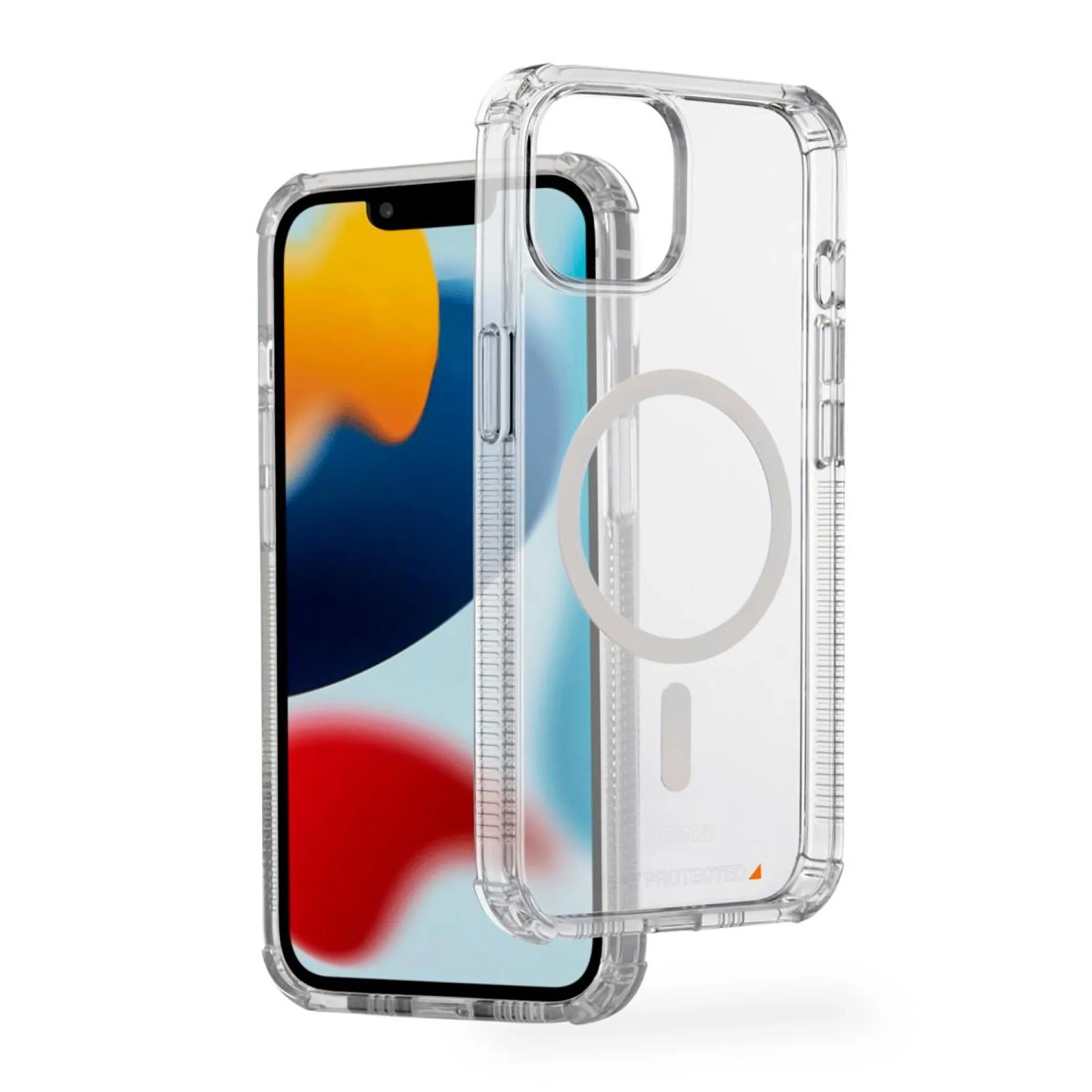 Hama MagCase Extreme Protect Handyhülle für Apple iPhone 13, transparent mit MagSafe Ring und verstärkten Ecken.