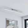 Weiße Lindby LED Deckenleuchte Levke aus Metall, dimmbar und spritzwassergeschützt.