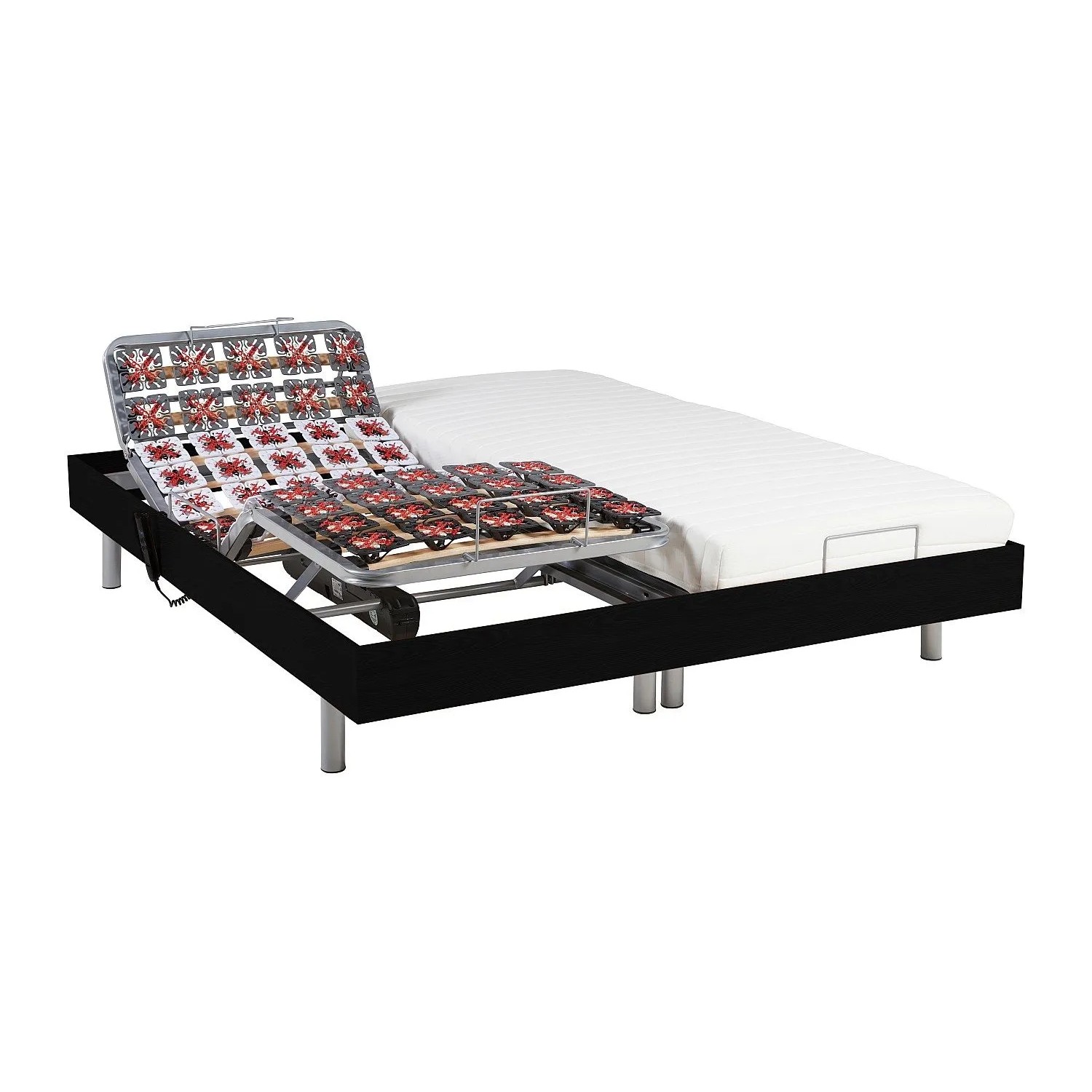 Vente-unique Bett Mit Elektrischem Lattenrost Cassiopee Schwarz 200 cm  71 cm