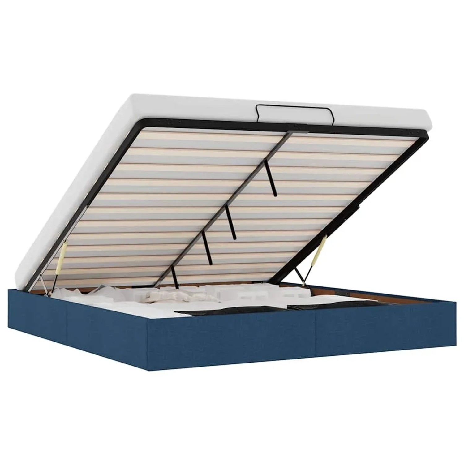 vidaXL Ottoman-Bett ohne Matratze Blau 200x200 cm Stoff 3310909