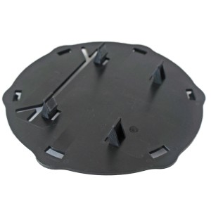 Schwarzer Stelzlager Adapter Clever Click für Ecofix Aluprofil für Terrassendielen.