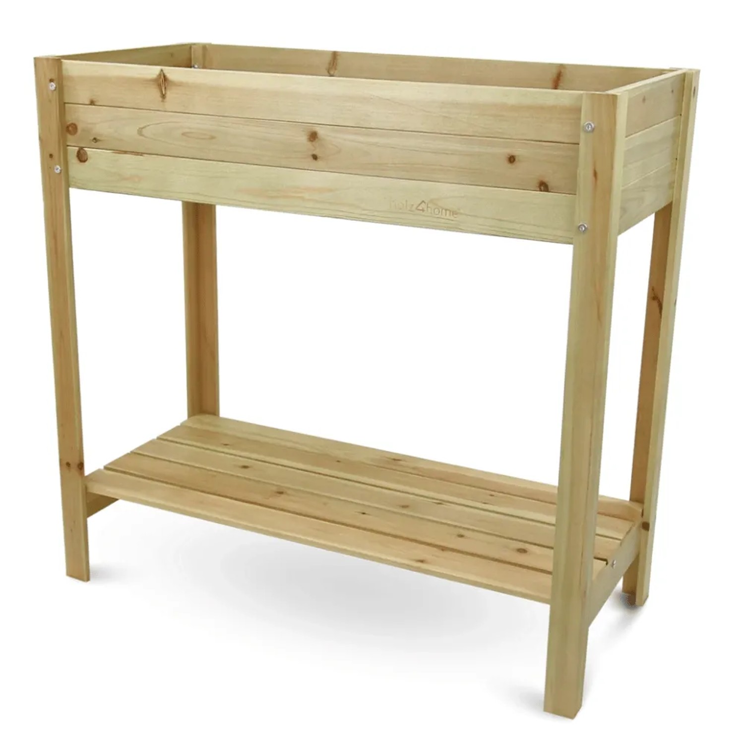 DELUKE Hochbeet Balkon Holz KLEO mit Vlies Handschuhe Pflanzkasten Hoch Blumenkasten aus Tannenholz Kräuterbeet Wetterfest Natur