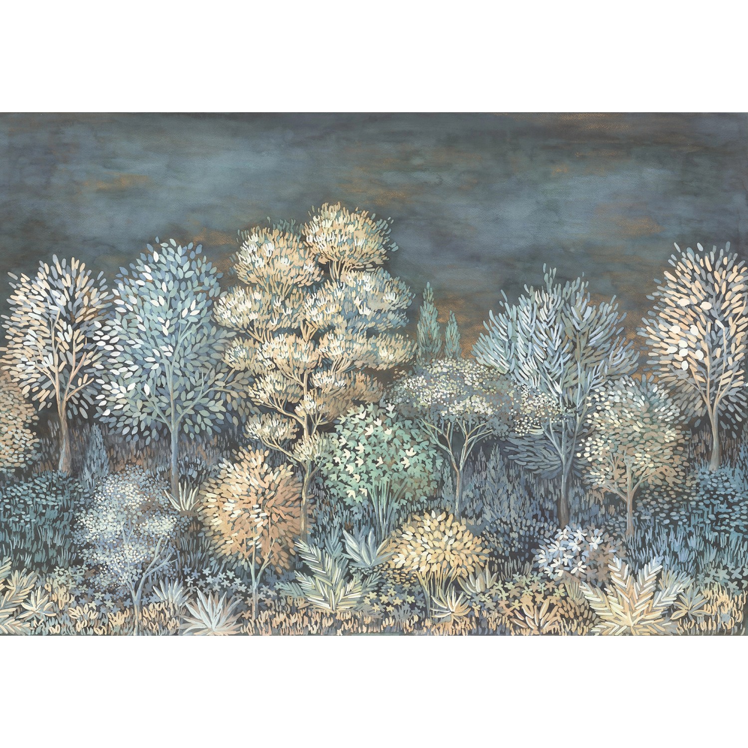 Erismann Fototapete French Forest 400 cm x 270 cm Blau günstig online kaufen