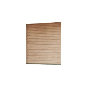 Karibu Pavillon Cannes: Rückwand/Lamellenwand aus Holz, Teil des Outdoorkitchen XXL Pavillons.