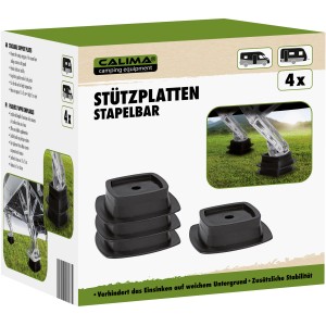Calima Stützplatten, 4er Set, stapelbar, aus Kunststoff für Autoanhänger und Wohnwagen.