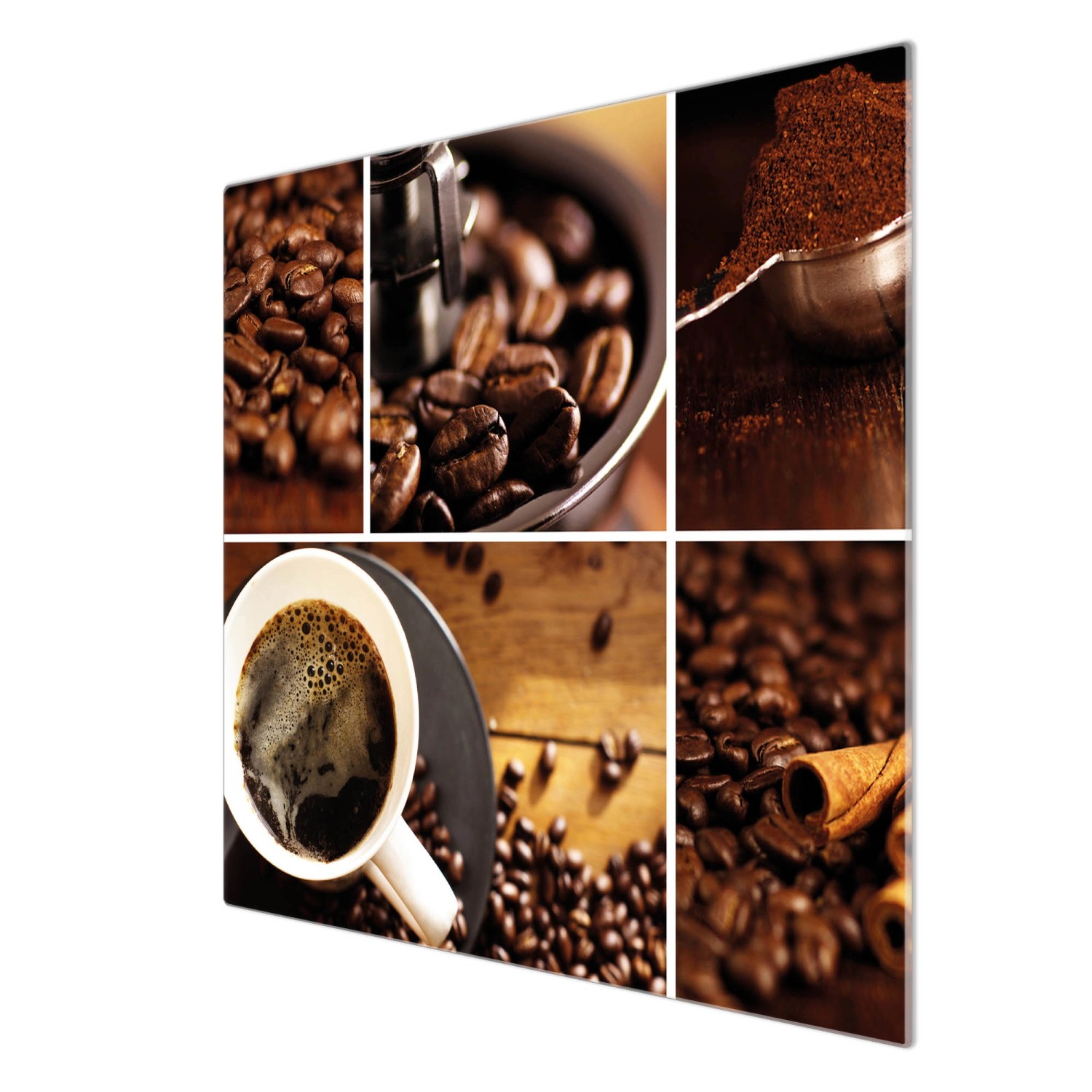 Banjado Herdabdeckplatte aus Glas mit Kaffee & Schokolade Motiv, 60x52cm.