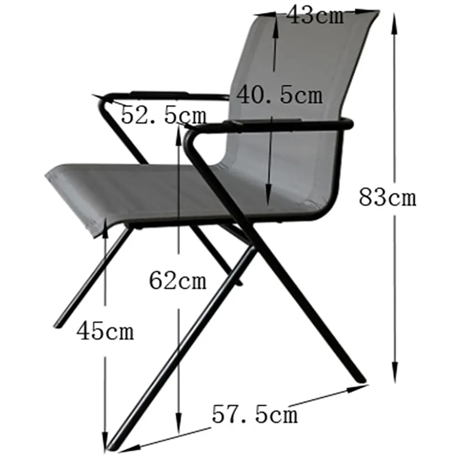 Acamp Alpha Stapelsessel, anthrazit mit Acatex-Gewebe, Teil des Gartenmöbel-Sets.