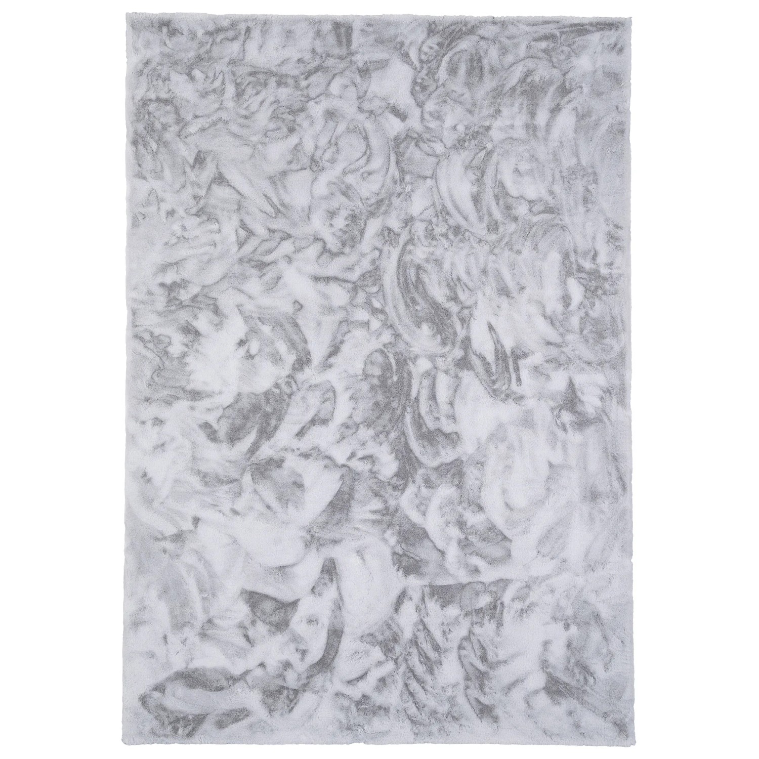 Pergamon Luxus Fellteppich Plush hellgrau, 90x160cm, Kurzflorteppich mit weicher Oberfläche.