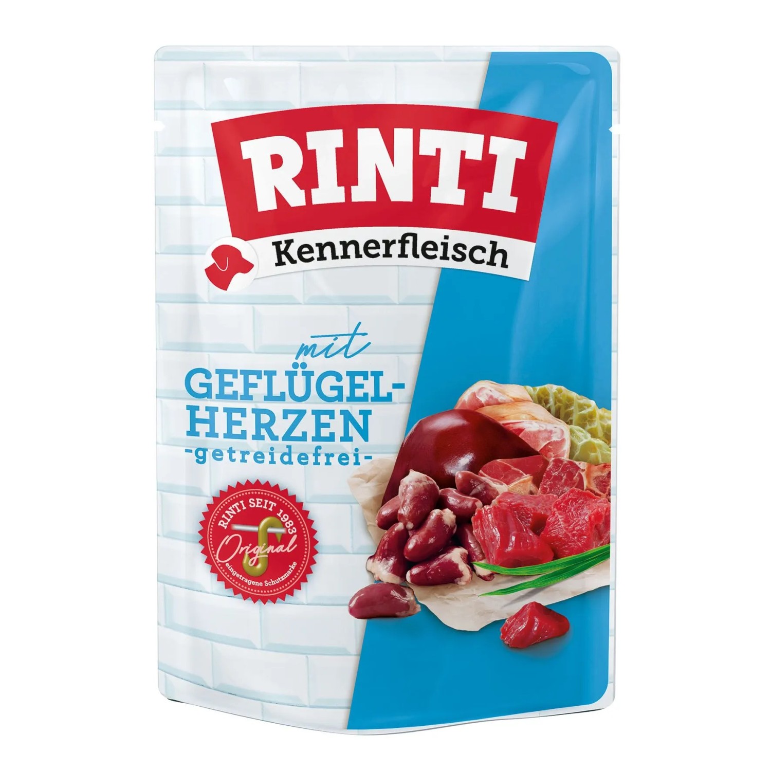 Rinti Hunde-Nassfutter Kennerfleisch mit Geflügelherzen 400 g