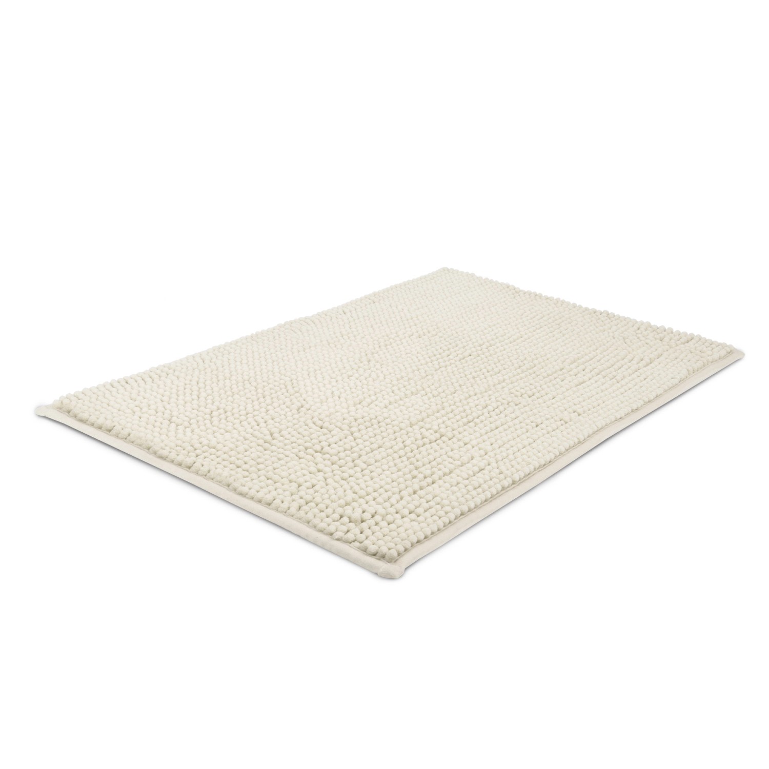 Beautissu BeauMare FL Badteppich 70x120cm in Natur, Hochflor, rutschfest.