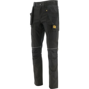 Schwarze Cat Bundhose Trade Pockets mit Cordura®-Kniepolstern und vielen Taschen.