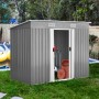 Costway Gerätehaus Metall Gartenhaus 238x131x181cm Grau_5