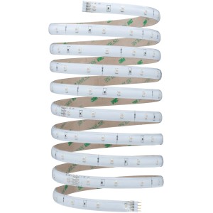 Aufgerollter, weißer 3m Paulmann YourLED Stripe LED-Streifen mit Kleberücken.