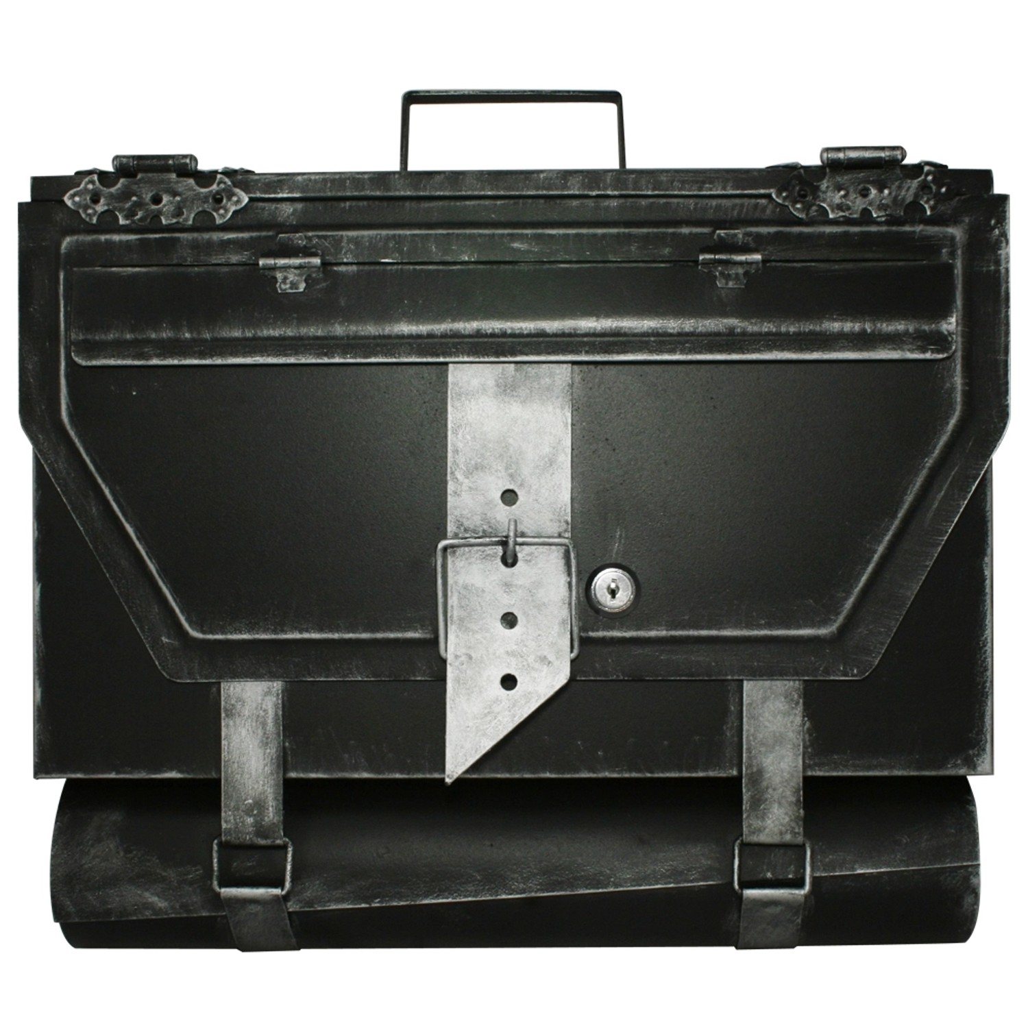 HMF 501-09 Briefkasten Aktentasche Antik 99 25 x 40 x 8 cm Silber