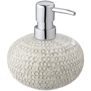 Beiger Wenko Seifenspender Pergole aus Keramik mit Chrom-Pumpe.