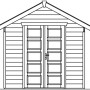 Holz-Gartenhaus Hengelo, schiefergrau, 250x300 cm. Gartenlaube mit Doppeltür und Satteldach.