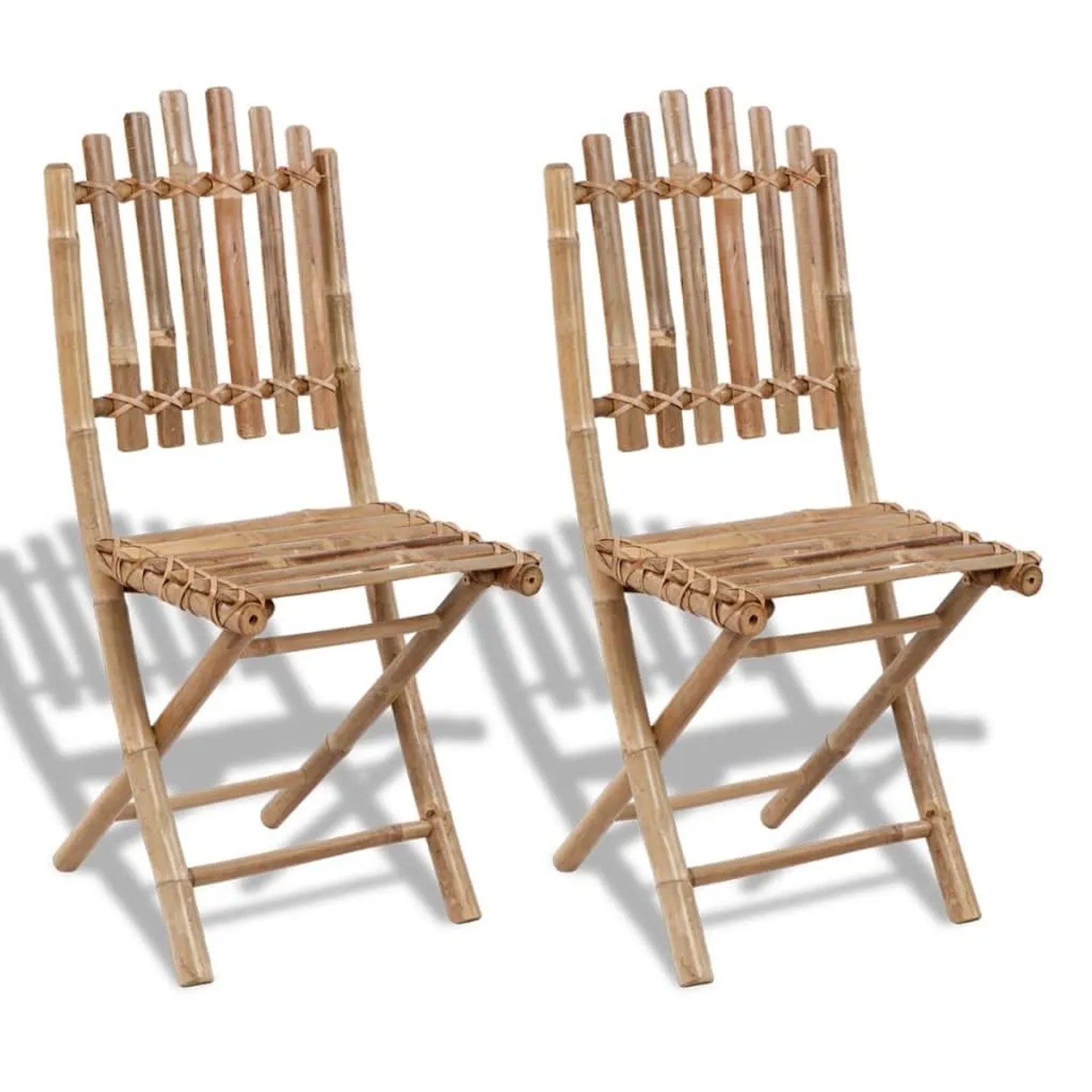 Furnicato Gartenstühle 2 Stk Klappbar Bambus