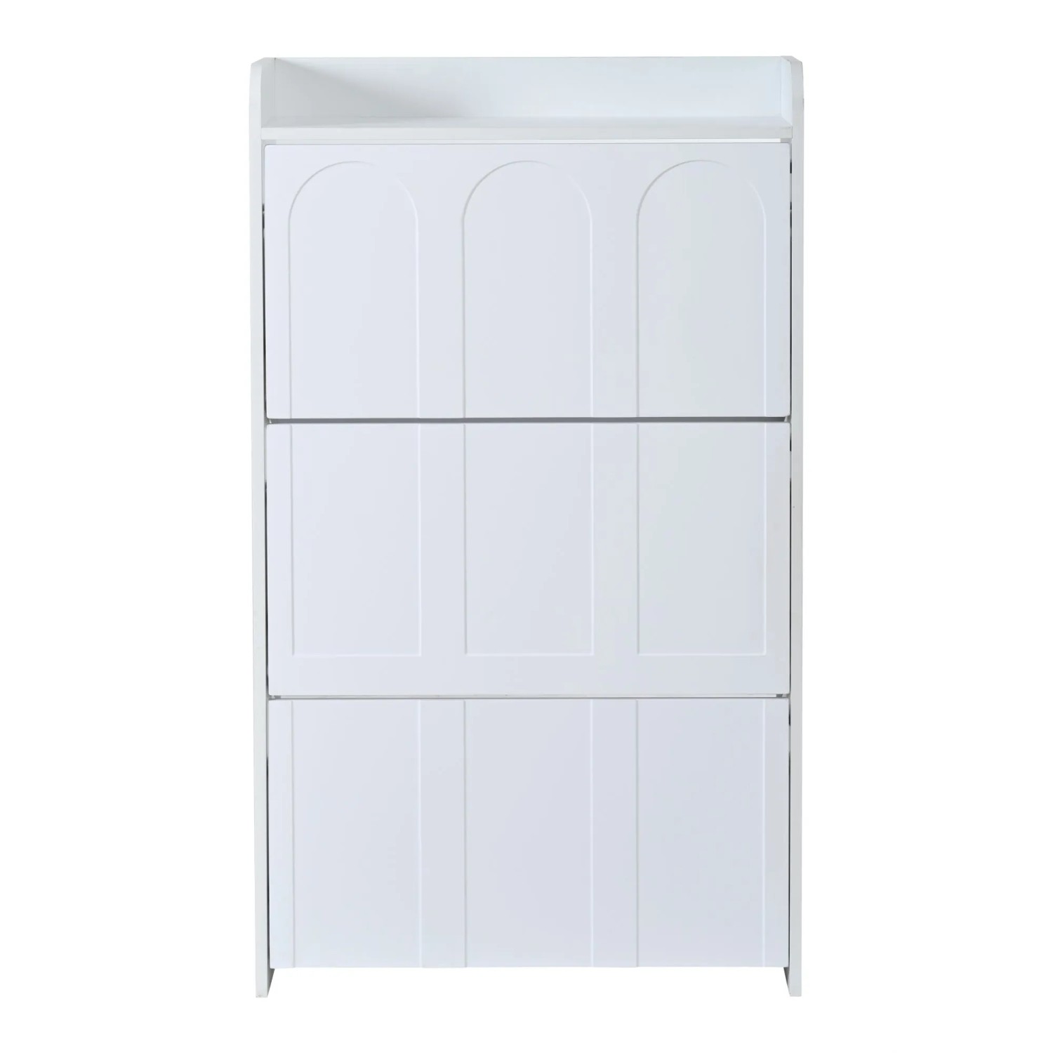 Merax Schuhschrank mit 6 Fächern MDF Weiß 70x25x120 cm