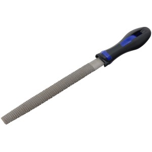 Halbrund-Holzraspel (200 mm) von LUX-TOOLS mit ergonomischem Griff für grobe Holzbearbeitung.