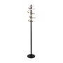 Moderne LED-Stehleuchte Belleza in Schwarz, Gold und Weiß. Design-Stehlampe mit Touch-Dimmer, 140 cm hoch.