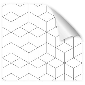 Weiße Küchenrückwandfolie mit Hexagon-Muster, selbstklebend, 220x60 cm.