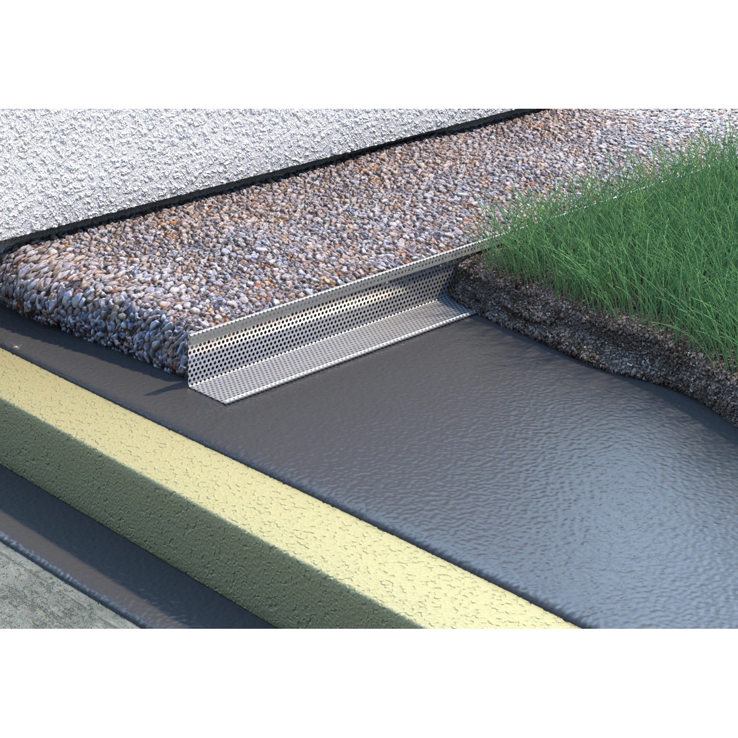 Kiesfangleiste L-Form aus Aluminium, Natur, 2m, für Dachbleche und Dachterrassen.