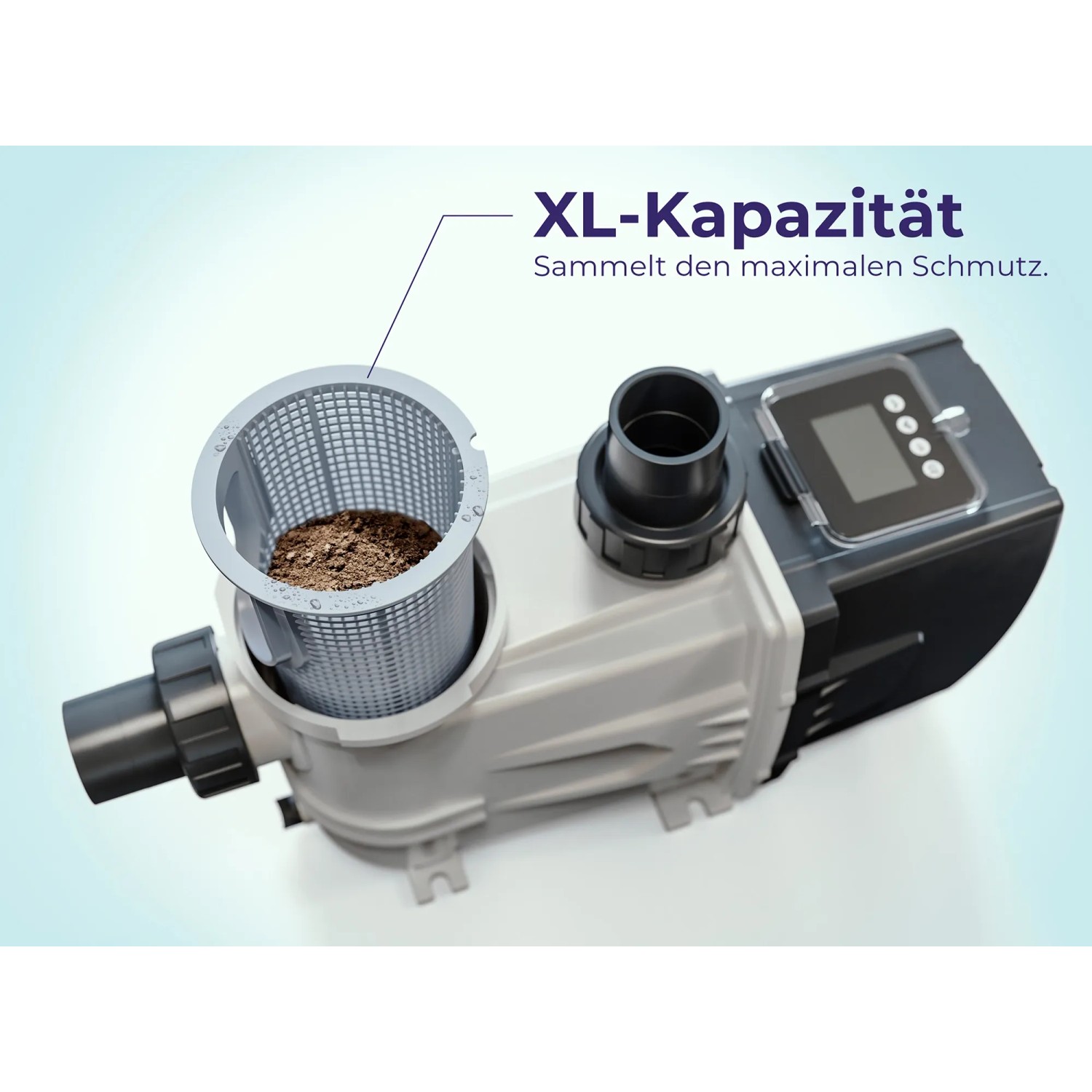 Gre Poolpumpe mit Vorfilter, 550W, für Sandfilteranlagen. XL-Kapazität für maximale Schmutzaufnahme.