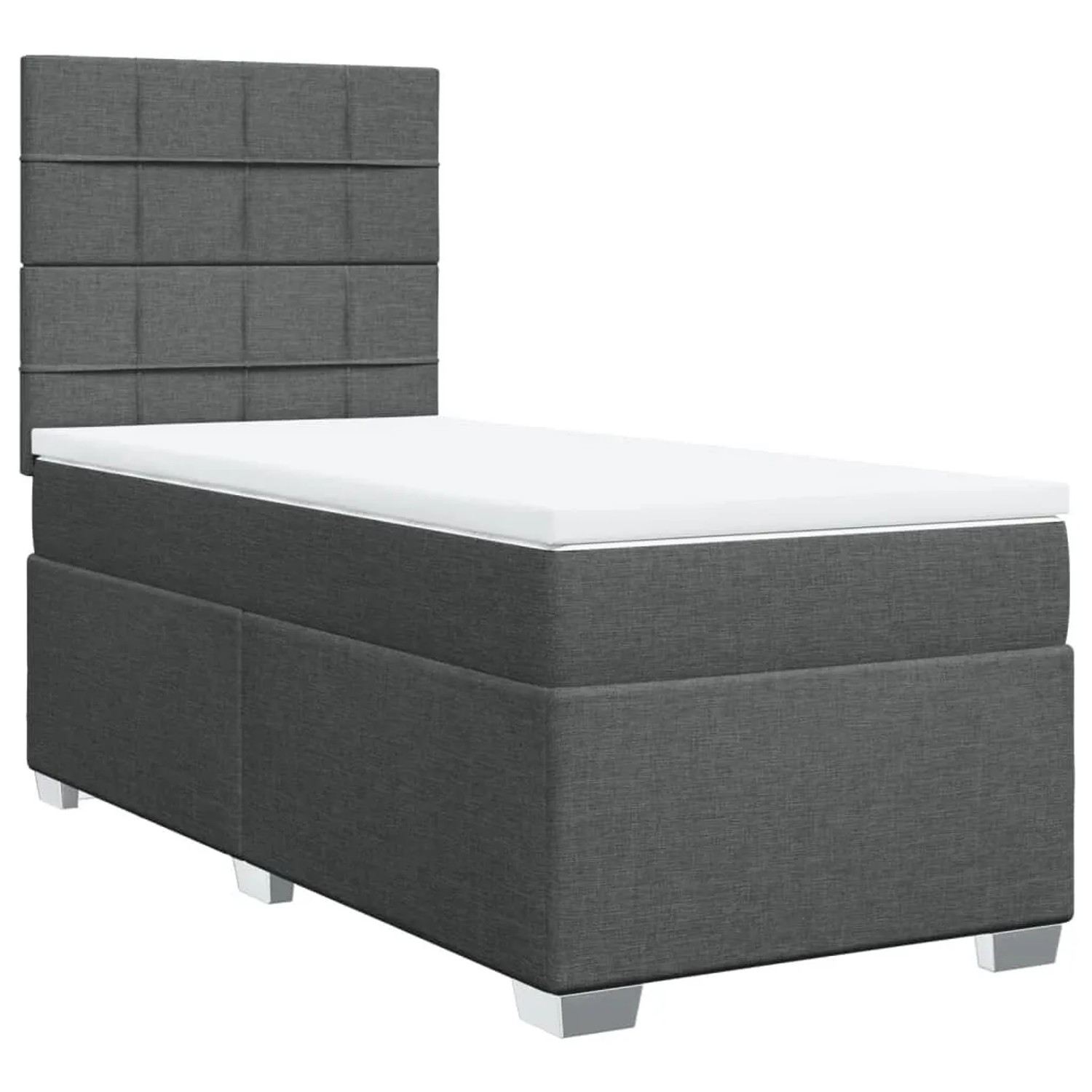 vidaXL Boxspringbett mit Matratze Dunkelgrau 90x190 cm Stoff 3292644 günstig online kaufen