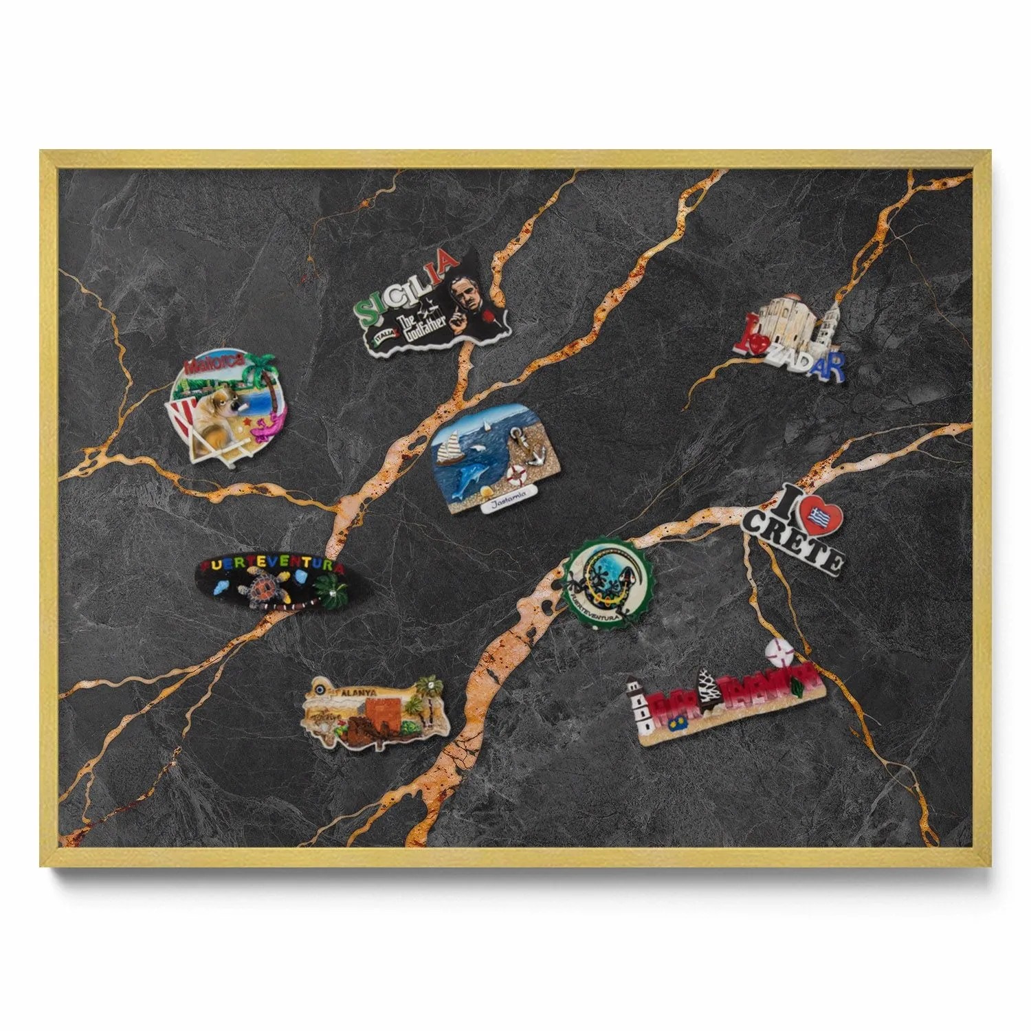 Tulup Magnettafel Wand-Magnettafel für Reisesouvenirs Dekorierter Dunkler M günstig online kaufen