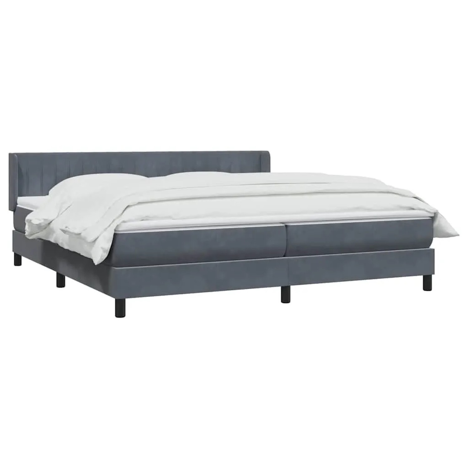 vidaXL Boxspringbett mit Matratze Dunkelgrau 180x220 cm Samt 3318334