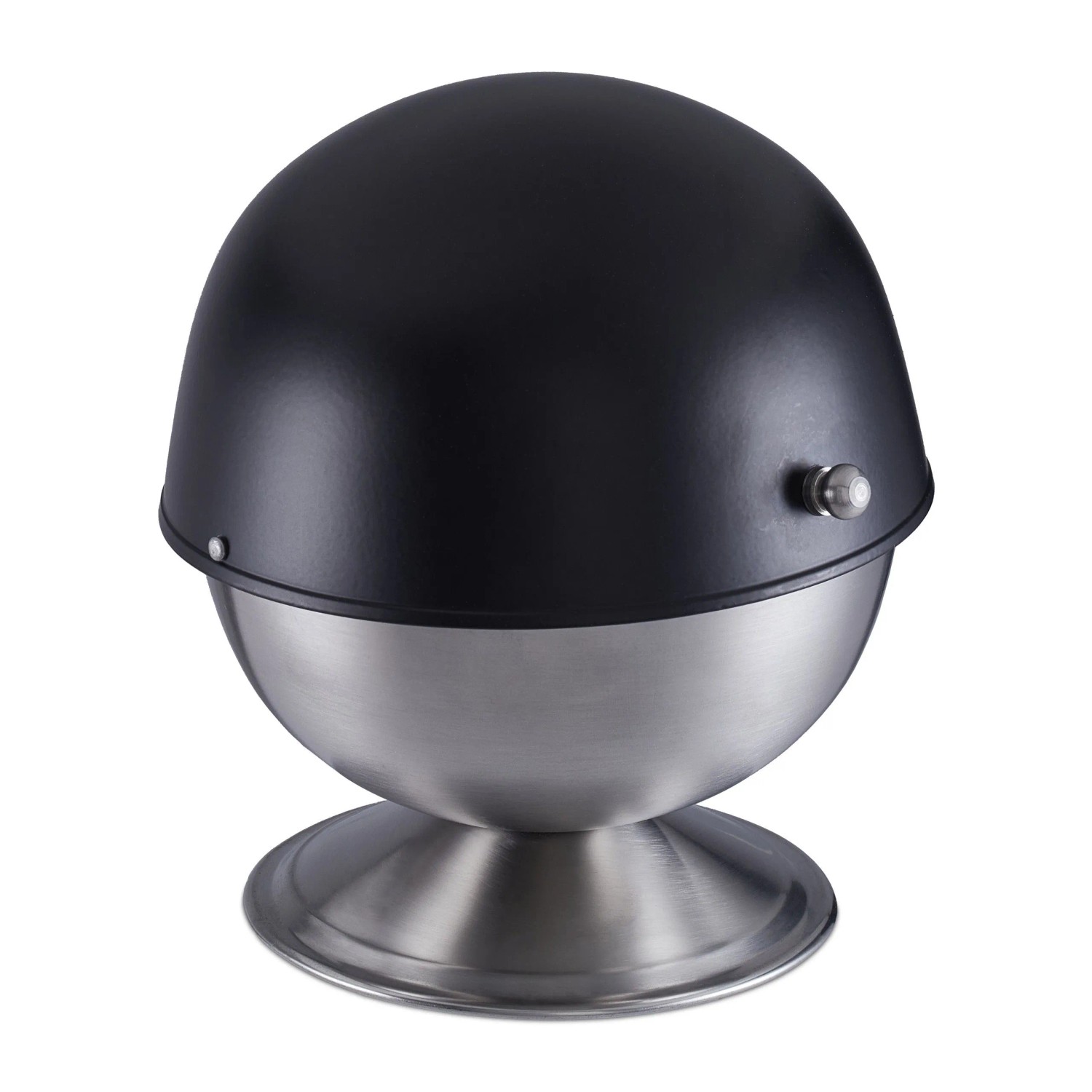 Relaxdays Zuckerdose Edelstahl Schwarz Rolldeckel 15,5 cm x 14 cm 240 g