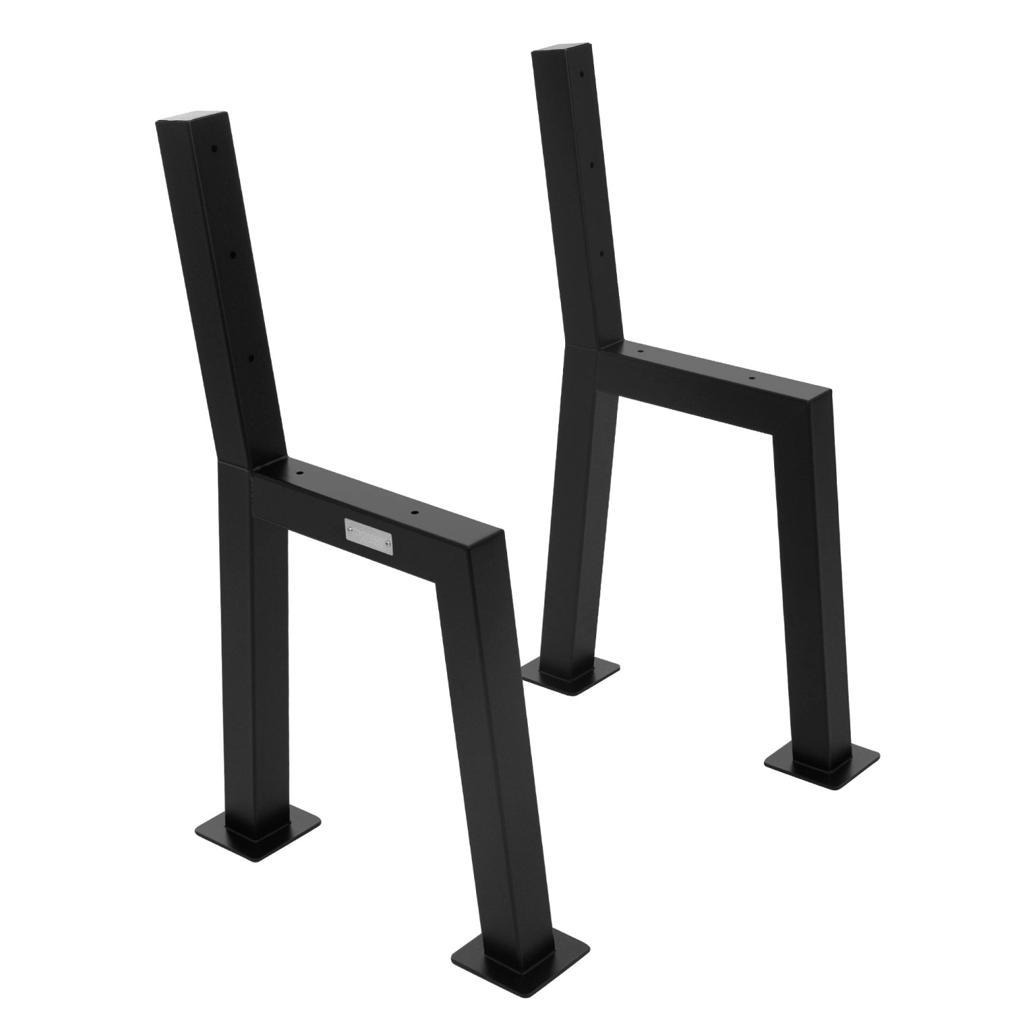 ML-Design 2 Stück Bankbeine H-Form 47x77,5cm Schwarz Bankgestell mit Rückenlehne