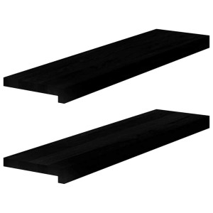 vidaXL Fensterbänke 2 Stk Dunkelbraun 80x20x2 cm Massivholz Eiche 4009174