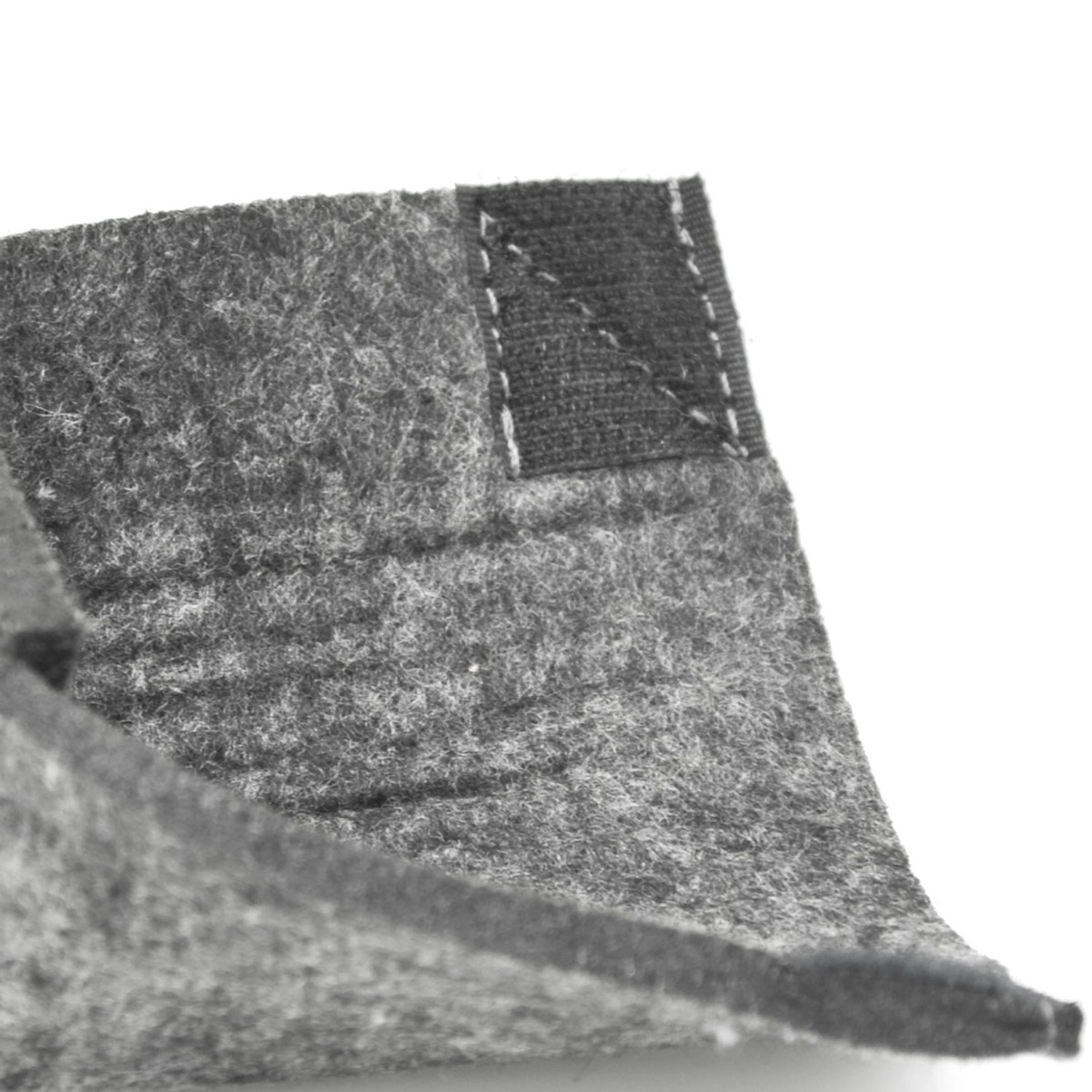 DuneDesign Filz Bodenschoner für Bierzeltgarnitur, grau, Detailansicht.