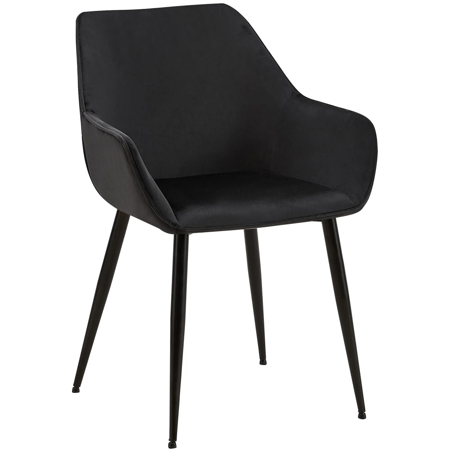 DELUKE Esszimmerstuhl NIVER Samt Schwarz 52x63x82cm Essstühle Esszimmerstühle Küchenstühle Wohnzimmerstühle
