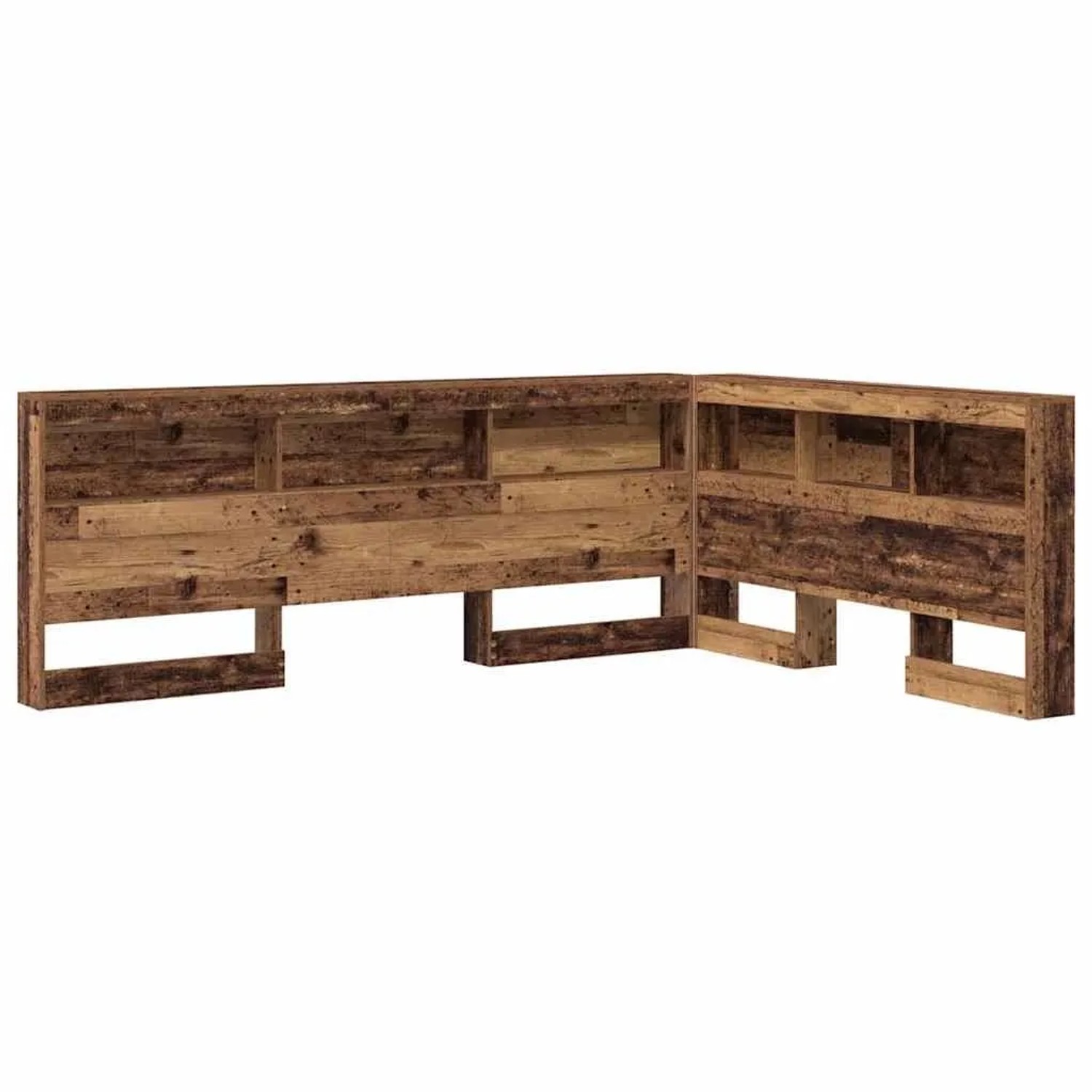 vidaXL Aufbewahrungskopfteil mit Regal Altholz 140 cm Holzwerkstoff 3335491