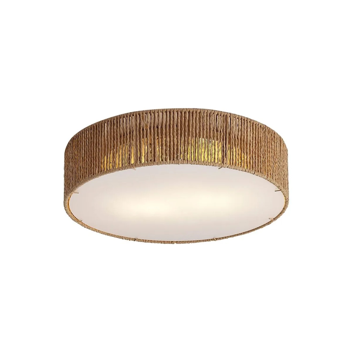 QAZQA Japandi Deckenleuchte Natur mit Schirm 38cm 2 Flammig Luz