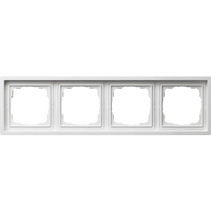 Gira Flächenschalter Abdeckrahmen, 4-fach, reinweiß, für Flächenschalter.