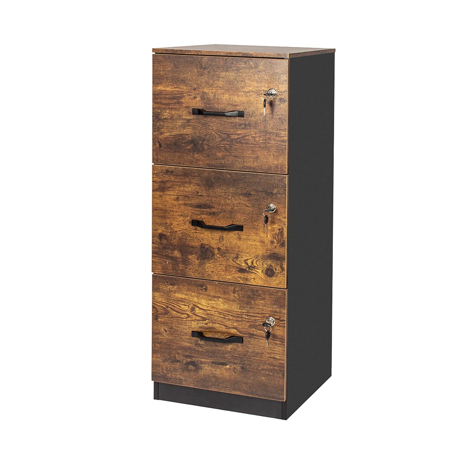 Relaxdays Hängeregisterschrank Holzwerkstoff Schwarz Abschließbar 103 cm x 40 cm x 40 cm 21,4 kg