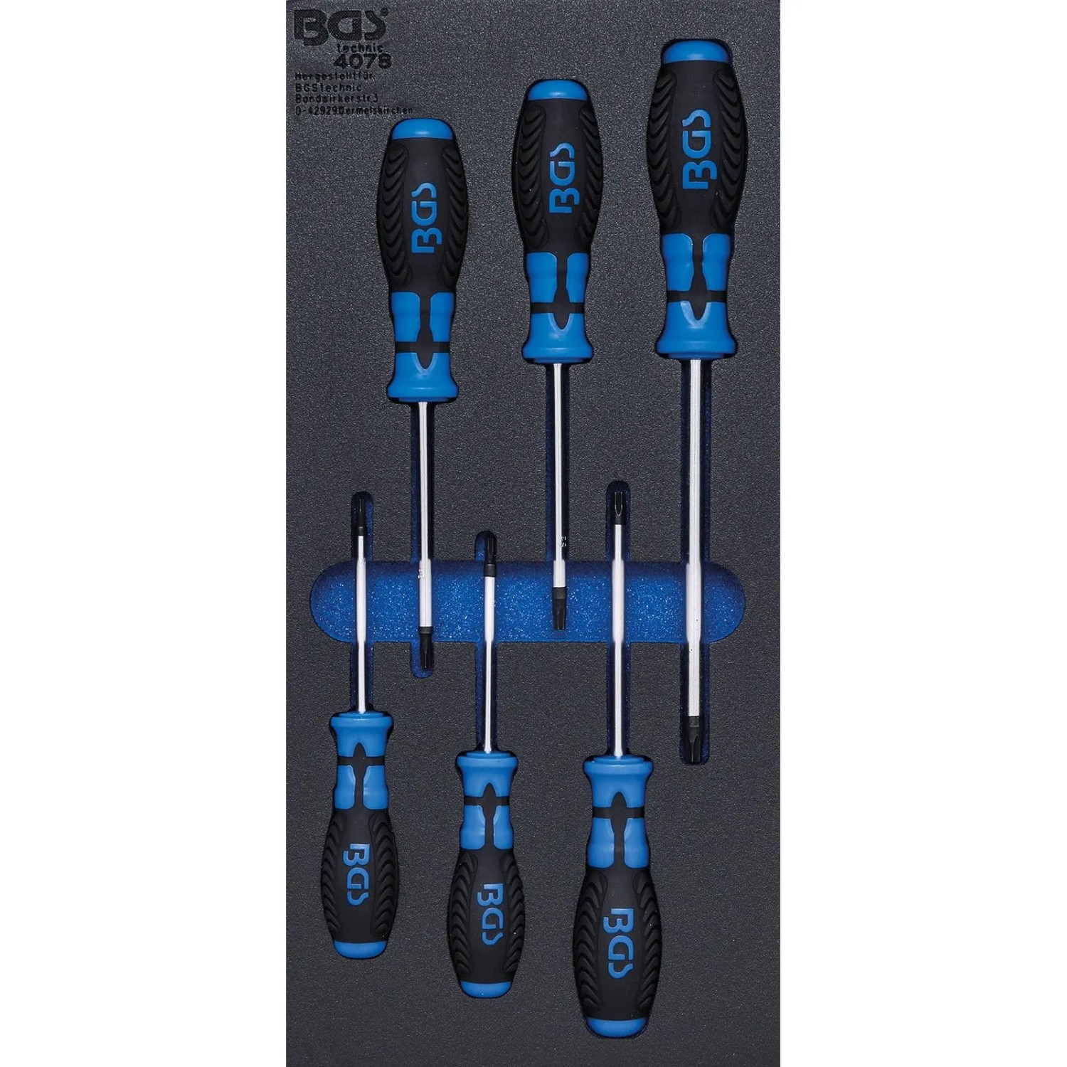 BGS Werkstattwageneinlage 1 3 Schraubendreher T Profil  Für Torx  6Tlg  4078